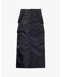 Sacai - Pleated-Panel Flared-Hem Shell Midi Skirt - Lyst