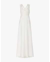 Whistles - Nicole V-Neck Silk-Blend Maxi Wedding Dress - Lyst