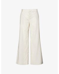 GOOD AMERICAN - Wide-Leg High-Rise Linen-Blend Trousers - Lyst