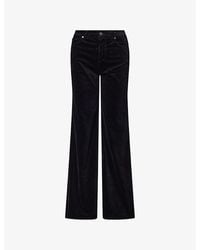 7 For All Mankind - Retro Flare Velvet Stretch-Cotton Blend Jeans - Lyst