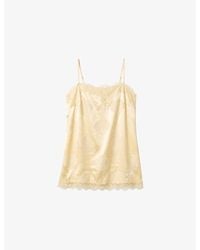 OMNES - Estela Lace-Trim Satin Top - Lyst