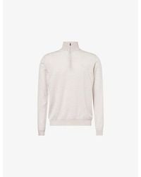 J.Lindeberg - Kiyan Quarter-Zip Wool-Knit Jumper - Lyst