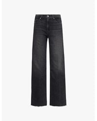 PAIGE - Anessa 31' Faded-Wash Wide-Leg High-Rise Denim-Blend Jeans - Lyst