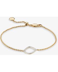 Monica Vinader - Riva Kite Chain 18ct Yellow Gold-plated Vermeil Silver And 0.044ct Diamond Bracelet - Lyst