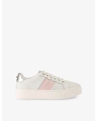 Carvela Kurt Geiger - Castella Branded Leather Low-Top Trainers - Lyst