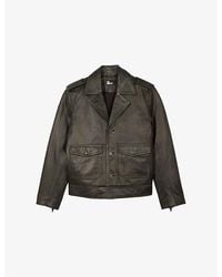 The Kooples - Side-Pocket Zipped-Cuff Leather Jacket - Lyst