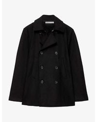 AllSaints - Lagan Double-Breasted Wool-Blend Peacoat - Lyst