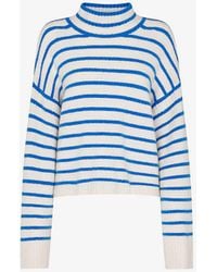 Whistles - Striped Funnel-neck Knitted Jumper - Lyst