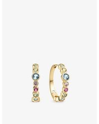 Sif Jakobs - Sardinien Creolo 18Ct-Plated Sterling And Cubic Zirconia Hoop Earrings - Lyst
