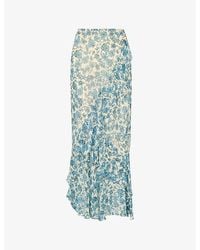 Whistles - Floral-print High-rise Woven Midi Skirt - Lyst