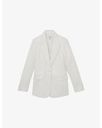 Reiss - Alyx Single-Breasted Linen-Blend Blazer - Lyst