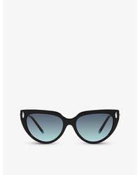 Tiffany & Co. - Tf4195 Cat-eye Brand-embellished Acetate And Metal Sunglasses - Lyst