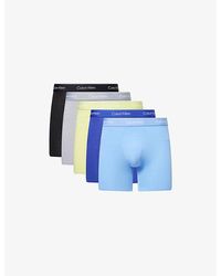 Calvin Klein - Icon Pack Of Five Stretch-Cotton Boxer Briefs - Lyst
