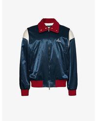 DSquared² - Vy Blue Bowling Logo-embroidered Cotton-blend Jacket - Lyst