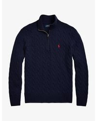Polo Ralph Lauren - Logo-Embroidered Half-Zip Wool-Cashmere Blend Jumper - Lyst