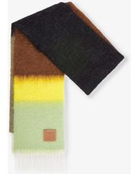 Loewe - Brand-patch Striped-pattern Wool-blend Scarf - Lyst