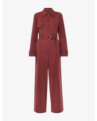 Whistles - Trench-Detail Long-Sleeve Stretch-Woven Jumpsuit - Lyst
