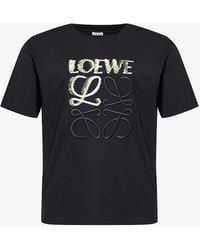 Loewe - Brand-embroidered Relaxed-fit Cotton-jersey T-shirt - Lyst