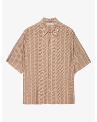 AllSaints - Quasar Graphic-Print Linen-Blend Shirt - Lyst