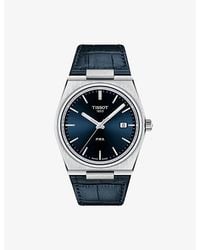Tissot - Prx Stainless-Steel And Leather Quartz Watch - Lyst
