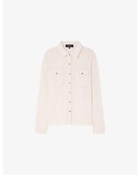 Whistles - Textured Button-Down Cotton-Jersey Shirt - Lyst