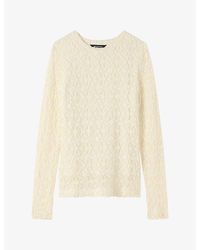 Whistles - Lace Long-Sleeve Stretch-Jersey Top - Lyst
