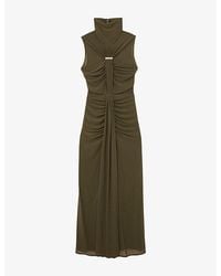 Reiss - Colette Ruched Sleeveless Stretch-Woven Maxi Dress - Lyst