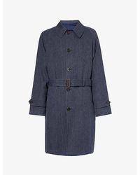 Polo Ralph Lauren - Single-breasted Belted Linen And Wool-blend Coat - Lyst