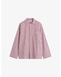 Tekla - Striped Cotton-Poplin Pyjama Shirt - Lyst