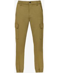 7 For All Mankind - Cargo Brand-patch Tapered-leg Regular-fit Stretch-jersey Trousers - Lyst