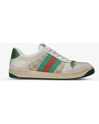 Gucci Ace Bee-embroidered Low-top Leather Trainers in White for ...