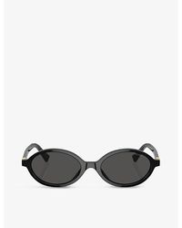 Miu Miu - Mu 04zs Oval-frame Acetate Sunglasses - Lyst