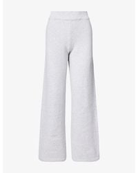 ADANOLA - Logo-Embroidered Wide-Leg Knitted Jogging Bottoms - Lyst