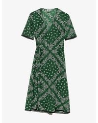 Zadig & Voltaire - Reforme Bandana-Print Silk Wrap Midi Dress - Lyst
