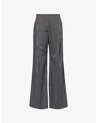 Camilla & Marc - Cassius Striped Wide-leg Mid-rise Cotton Trousers - Lyst