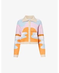 House Of Sunny - Sunrise Tripper Graphic-pattern Knitted Cardigan - Lyst