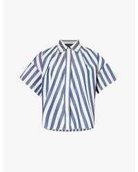 Rag & Bone - Martha Striped Boxy-fit Cotton-poplin Shirt - Lyst