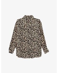IKKS - Oversized Leopard And Star-print Viscose Shirt - Lyst
