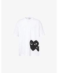 COMME DES GARÇONS PLAY - Heart-Print Oversized Cotton-Jersey T-Shirt - Lyst