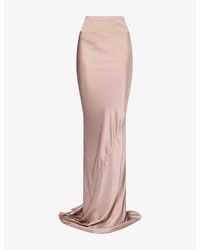 Rick Owens - Coda Ribbed-Panel Satin Maxi Skirt - Lyst