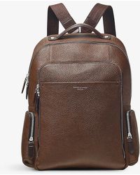 Aspinal of London - Reporter Logo-embossed Zipped Grained-leather Backpack - Lyst