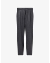 Giorgio Armani - Drawstring-Waist Straight-Leg Cashmere Trousers - Lyst