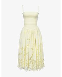House Of Cb - Ysabella Floral-Print Cotton Midi Dress Xs (A-C Cup) - Lyst
