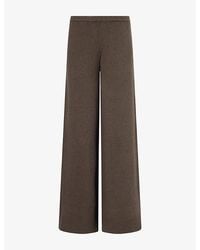 Lounge Underwear - Wide-Leg Ribbed-Hem Wool-Blend Trousers - Lyst