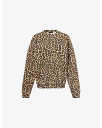 Anine Bing - Miles Leopard-Pattern Cotton-Fleece Sweatshirt - Lyst