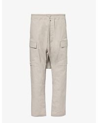 Rick Owens - Cargo Dropped-crotch Tapered-leg Stretch-cotton Trousers - Lyst