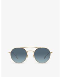 Oliver Peoples - Ov1309st Reymont Round-frame Titanium Sunglasses - Lyst