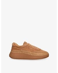 Chloé - Nama Runner Platform Suede Trainers - Lyst