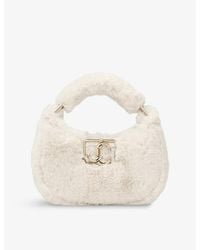Jimmy Choo - Edie Hobo Mini Faux-Fur Top-Handle Bag - Lyst