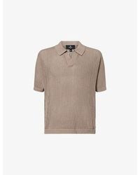 Represent - Beverly Open-Collar Cotton-Knit Polo Top - Lyst